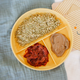 Alimento Machacado de Hígado de Pollo / Pasta integral con Ejotes y Ghee / Higo. Etapa 2