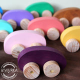 SET DE 6 COCHECITOS DE MADERA