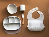 Kit de alimentación con plato de división para bebés y toddlers.