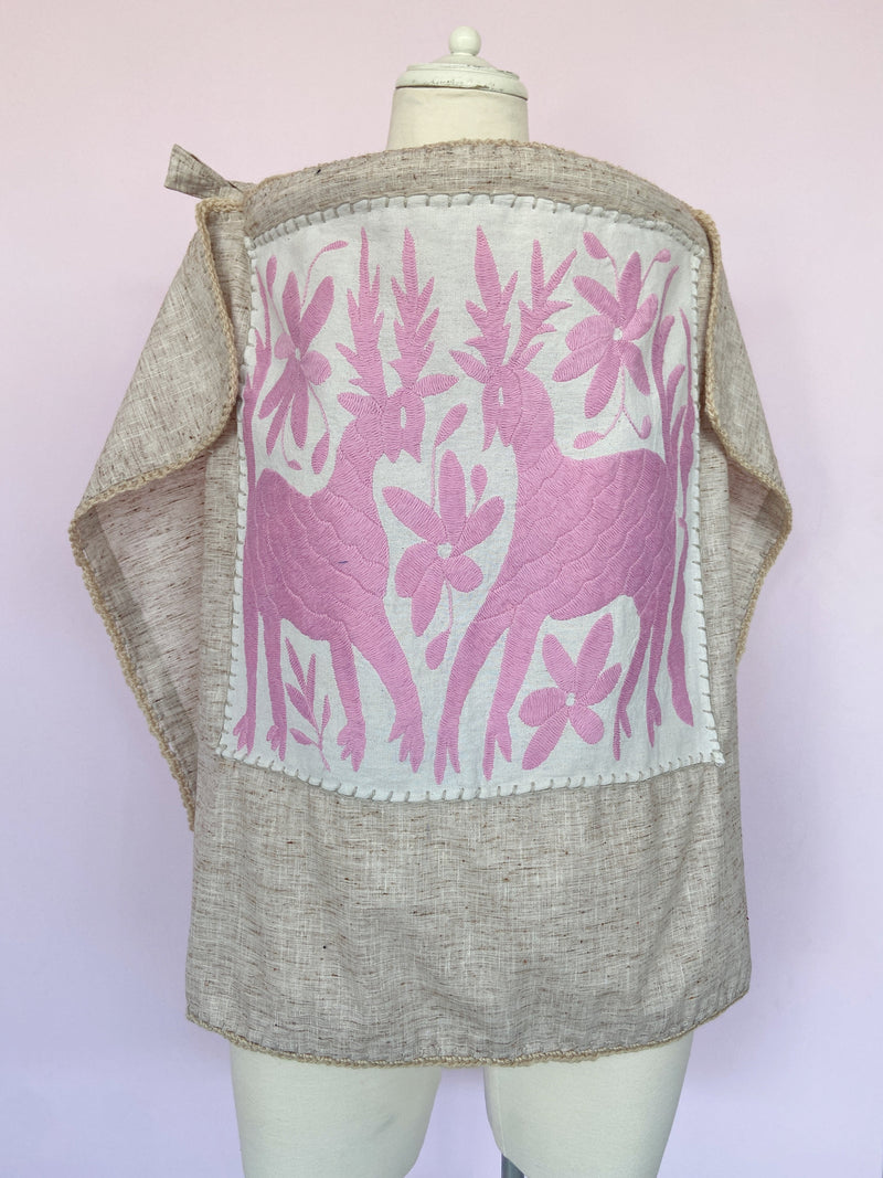 Babero de Lactancia Otomí Beige/Rosa